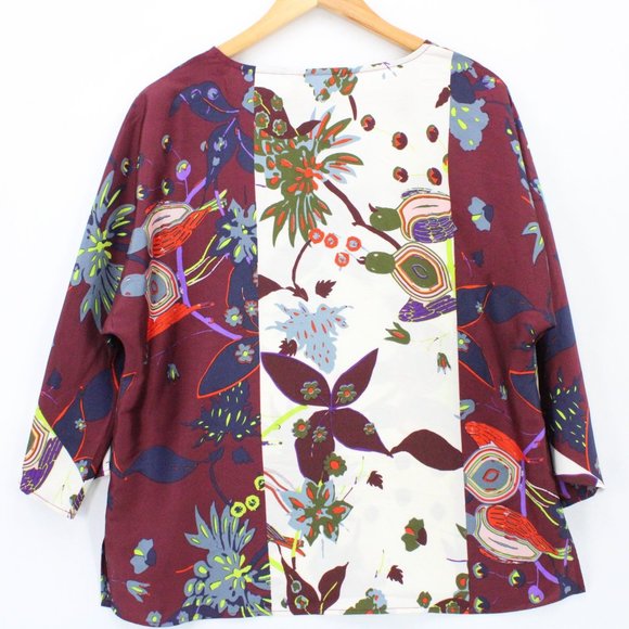 Drapers & Damons Blouse Top Womens Multicolor Lightweight Floral Pattern Size L - Picture 7 of 9